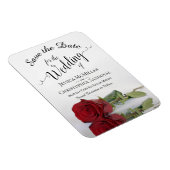 Rote Rose - Elegante Hochzeit Save the Date Magnet (Rechte Seite)