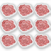 Rote Rose Eleganter Blumenplaner / Scrapbook Sheet Aufkleber (Vorderseite)