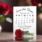 Rote Rose Eleganter Hochzeitskalender Save The Date