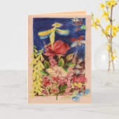 Rote Rose elve Karte (Gelbe Blume)