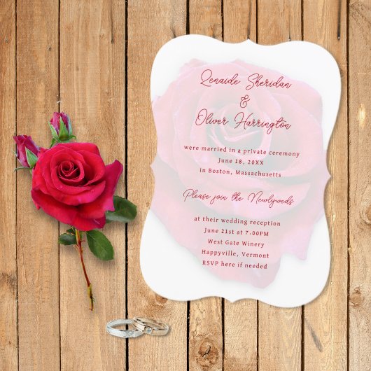 Rote Rose Empfang nur Einladung Hochzeit