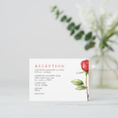 Rote Rose Empfang Tanzhochzeit Begleitkarte (Stehend Vorderseite)