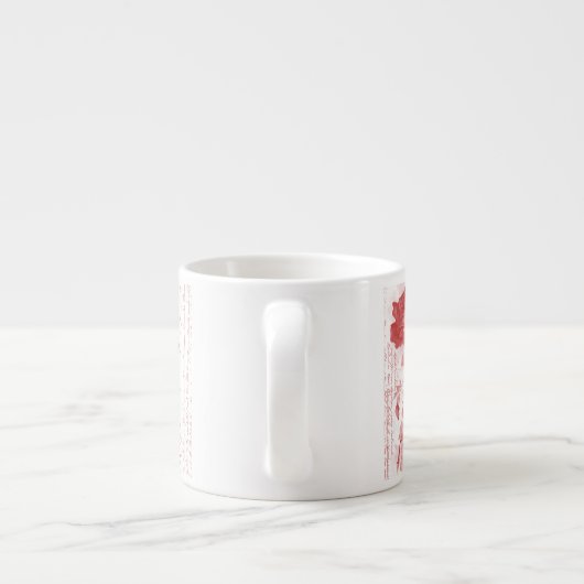 Rote Rose Espressotasse (Rückseite)