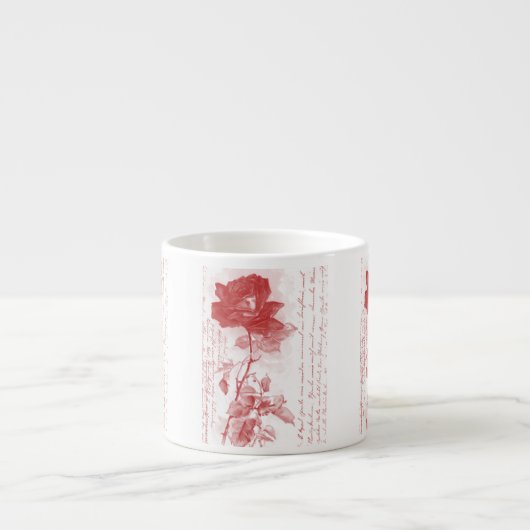 Rote Rose Espressotasse (Vorderseite)