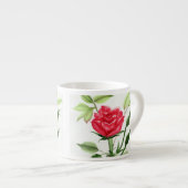 Rote Rose Espressotasse (Vorderseite Rechts)