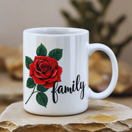 Rote Rose |Familie| Ein Symbol für Liebe und Einhe Kaffeetasse