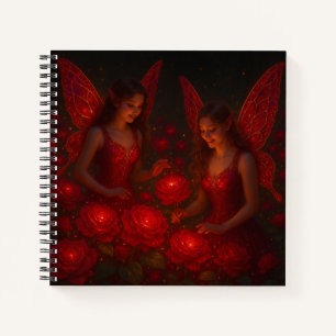 Rote Rose Feen Romantische Fantasy Liebe Notizblock