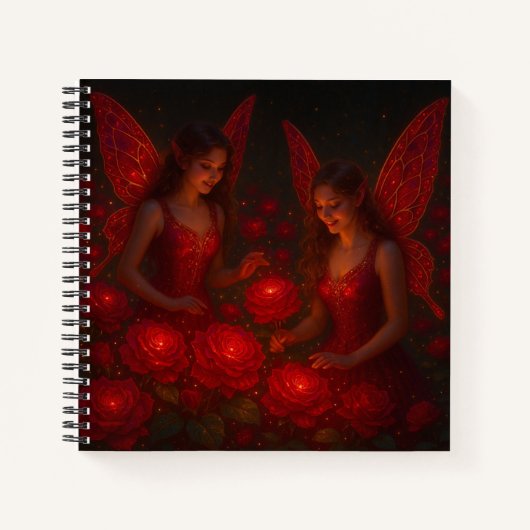 Rote Rose Feen Romantische Fantasy Liebe Notizblock (Vorderseite)