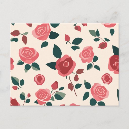 Rote Rose Feiertagspostkarte (Vorderseite)