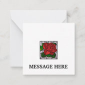 Rote Rose Festes Glas Art Deco Personalisiert Mitteilungskarte (Rückseite)