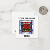 Rote Rose Festes Glas Art Deco Personalisiert Mitteilungskarte (Vorderseite/Rückseite Beispiel)