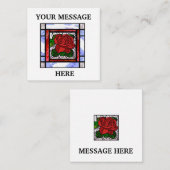 Rote Rose Festes Glas Art Deco Personalisiert Mitteilungskarte (Vorne/Hinten)