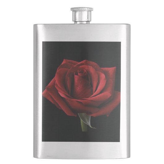 Rote Rose Flachmann (Vorderseite)