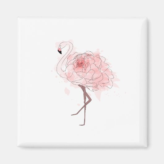 Rote Rose Flamingo Magnet (Vorne)
