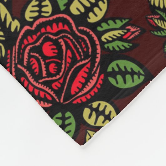 rote Rose Fleecedecke (Ecke)