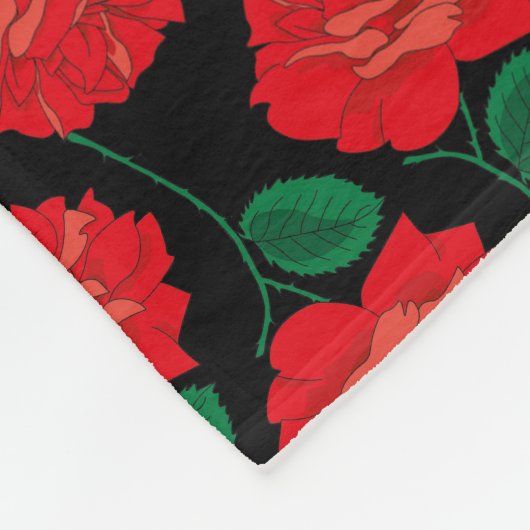 Rote Rose Fleecedecke (Ecke)