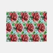 Rote Rose Fleecedecke (Vorderseite (Horizontal))