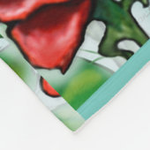 Rote Rose Fleecedecke (Ecke)