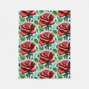 Rote Rose Fleecedecke