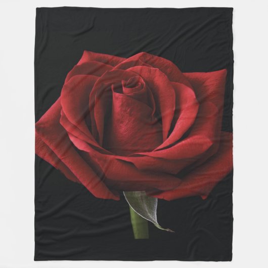 Rote Rose Fleecedecke (Vorderseite)