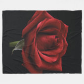 Rote Rose Fleecedecke (Vorderseite (Horizontal))