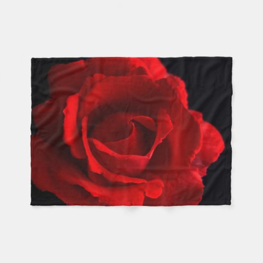 Rote Rose Fleecedecke (Vorderseite (Horizontal))