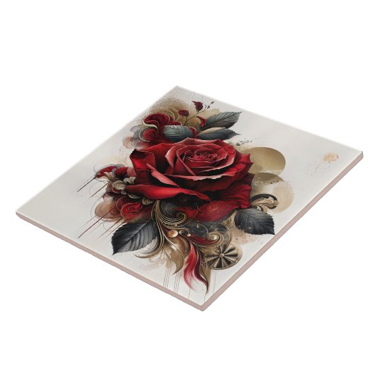 Rote Rose Fliese (Seite)