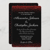 Rote Rose Floral Confetti Hochzeit Einladung (Vorne/Hinten)