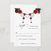 Rote Rose Floral & Crystal UAWG 2 RSVP Karte (Vorne/Hinten)