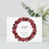 Rote Rose Floral & Crystal UAWG RSVP Karte (Stehend Vorderseite)