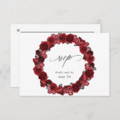 Rote Rose Floral & Crystal UAWG RSVP Karte (Vorne/Hinten)