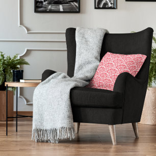 Rote Rose Floral Damask Kissen