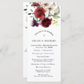 Rote Rose Floral DIY Wedding Programm (Vorne/Hinten)