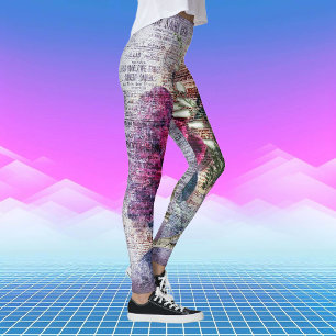 Rote Rose Floral Ephemera Leggings