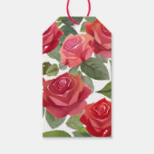 Rote Rose Floral Formale Gastgeschenk Hochzeit Geschenkanhänger (Vorderseite)