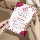 Rote Rose Floral Islamische Hochzeit Einladung
