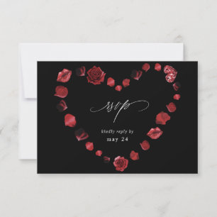 Rote Rose Floral & Lips UAWG Meetingsaft - Schwarz RSVP Karte