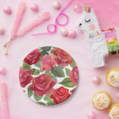 Rote Rose Floral Party Pappteller (Party)
