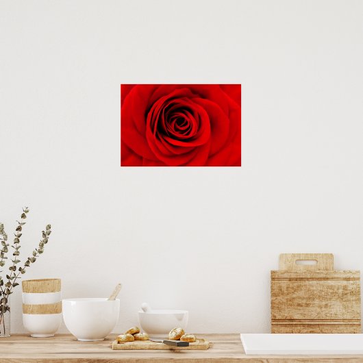 Rote Rose Floral Poster (Küche)