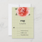 Rote Rose Floral RSVP Karte (Vorderseite)