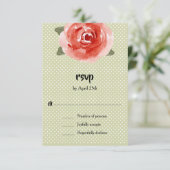 Rote Rose Floral RSVP Karte (Stehend Vorderseite)