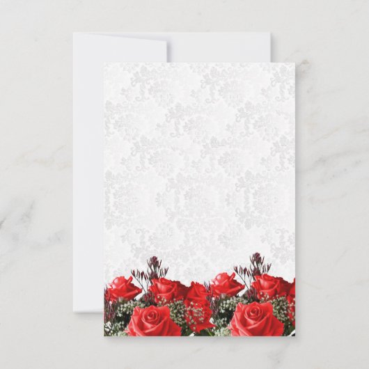 Rote Rose Floral Save the Date (Rückseite)