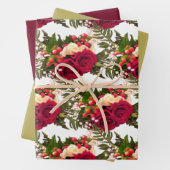 Rote Rose Floral Swagger Design. Geschenkpapier Set (Beispiel)