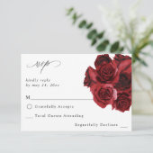 Rote Rose Floral UAWG RSVP Karte (Stehend Vorderseite)