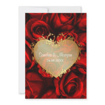 Rote Rose Floral Wedding Einladung