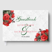 Rote Rose Floral Wedding - Gästebuch (Vorderseite)