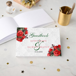 Rote Rose Floral Wedding - Gästebuch