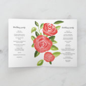 Rote Rose Floral Wedding Program Programm (Innenseite)