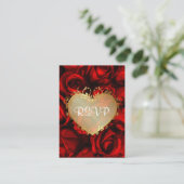 Rote Rose Floral Wedding RSVP Begleitkarte (Stehend Vorderseite)