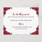 Rote Rose Floral Wedding Theme Begleitkarte (Vorderseite)